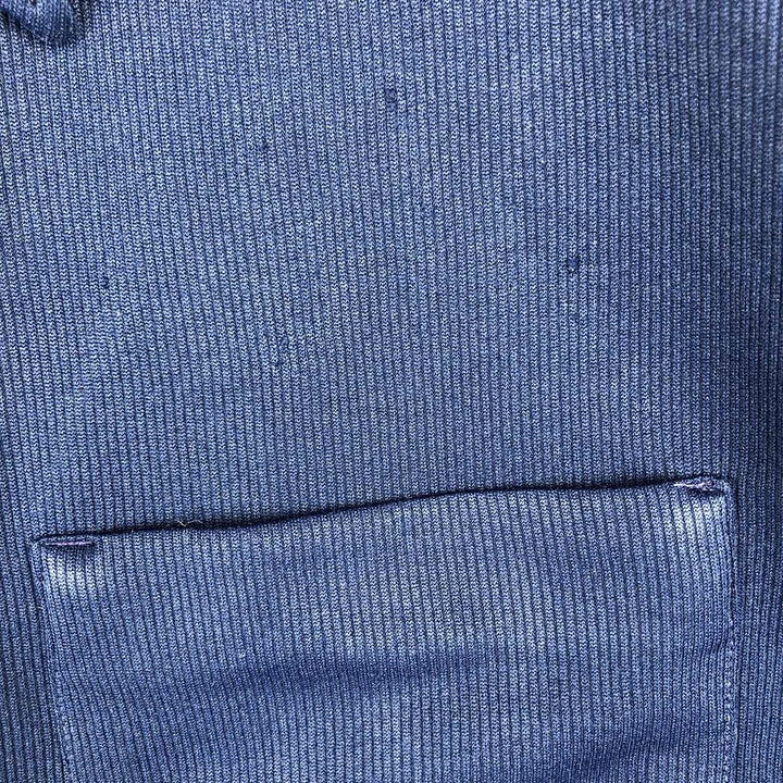 1970'S Hilton Short-Sleeve Polo Shirt, Men's Size XL (Equivalent), Vintage polyester navy blue type Vintage Second Hand