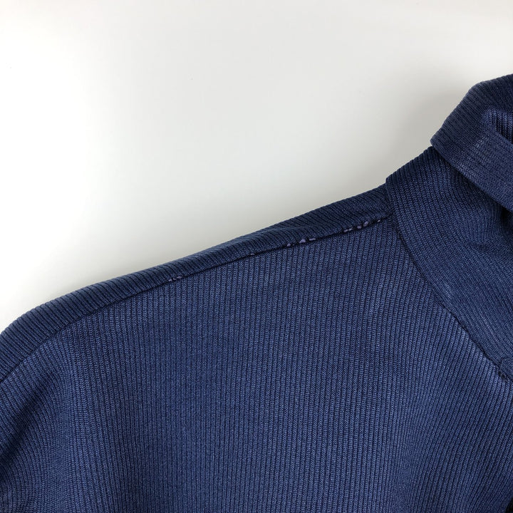 1970'S Hilton Short-Sleeve Polo Shirt, Men's Size XL (Equivalent), Vintage polyester navy blue type Vintage Second Hand