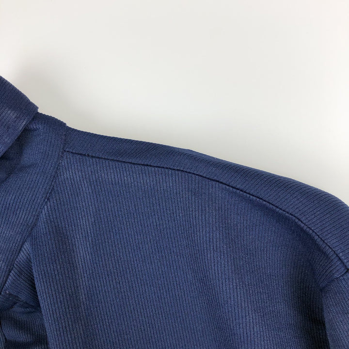 1970'S Hilton Short-Sleeve Polo Shirt, Men's Size XL (Equivalent), Vintage polyester navy blue type Vintage Second Hand