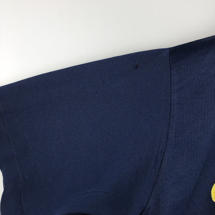 1970'S Hilton Short-Sleeve Polo Shirt, Men's Size XL (Equivalent), Vintage polyester navy blue type Vintage Second Hand