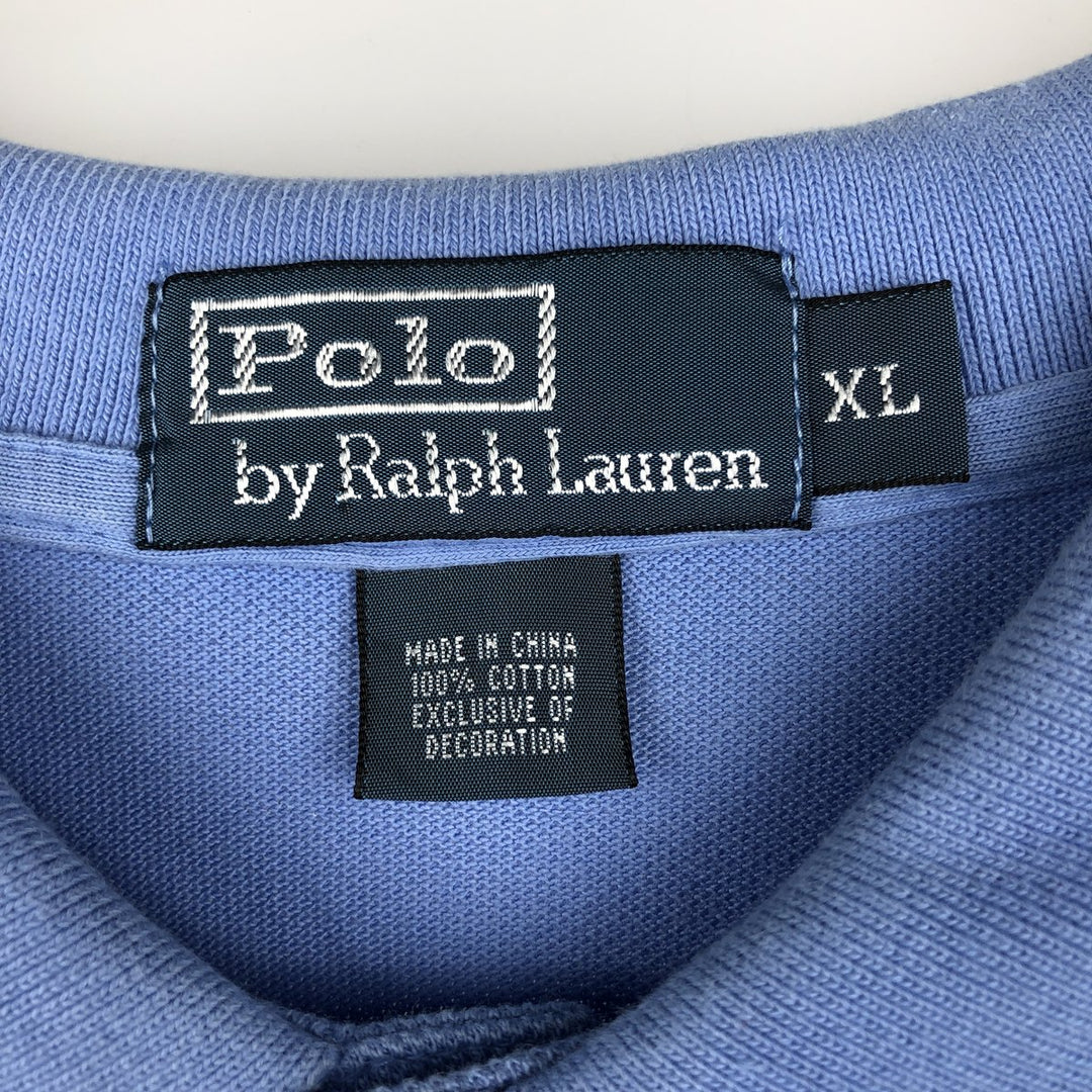 Ralph Lauren POLO by Ralph Lauren Polo Bear Short-Sleeve Polo Shirt, Men's Size XL (approx.) cotton Blue type light blue Vintage Second Hand