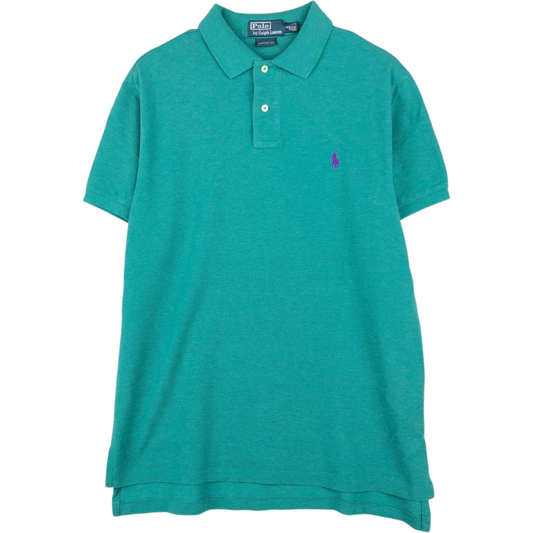 Ralph Lauren POLO by Ralph Lauren CUSTOM FIT short sleeve polo shirt, men's size L cotton green type Vintage Second Hand