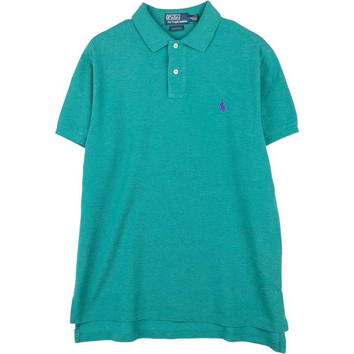 Ralph Lauren POLO by Ralph Lauren CUSTOM FIT short sleeve polo shirt, men's size L cotton green type Vintage Second Hand