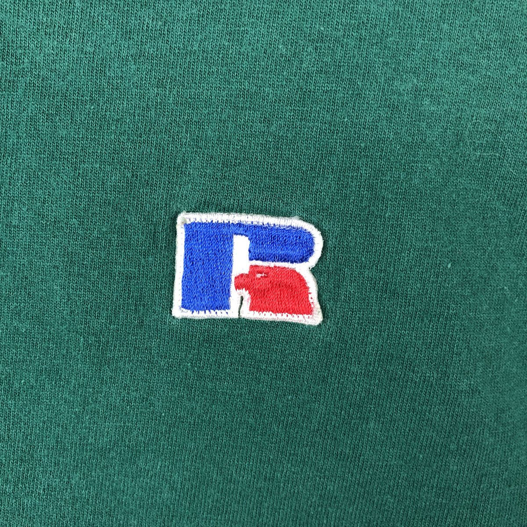 90'S Russell One-Point Logo T-Shirt, Made in USA, Men's Size M (Equivalent), Vintage cotton green type Vintage Second Hand