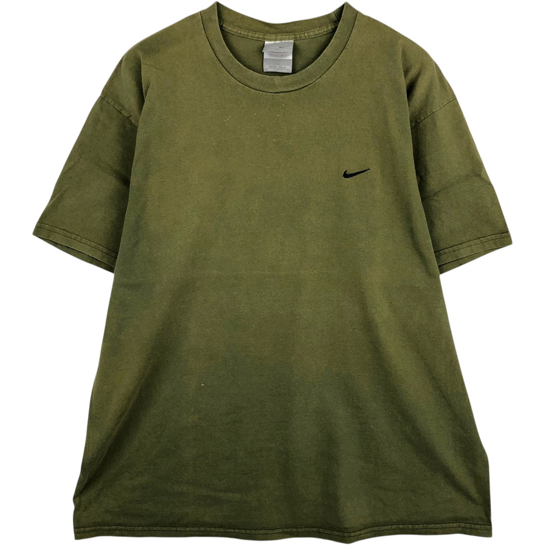 00'S Nike One Point Logo T-shirt Men's XL cotton Khaki type Vintage Second Hand