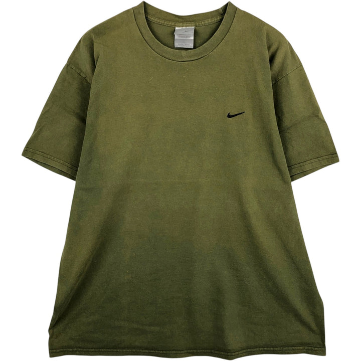 00'S Nike One Point Logo T-shirt Men's XL cotton Khaki type Vintage Second Hand