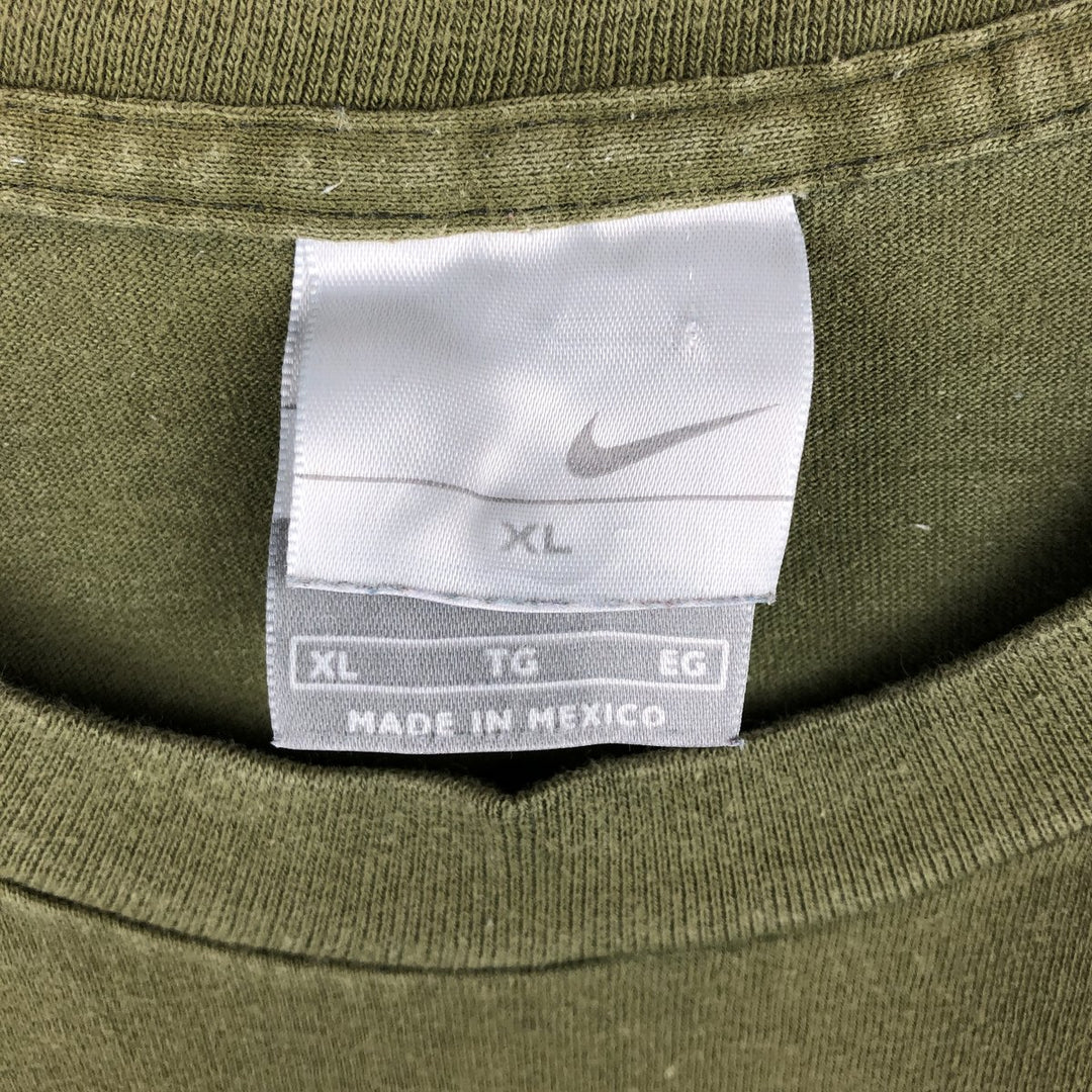 00'S Nike One Point Logo T-shirt Men's XL cotton Khaki type Vintage Second Hand