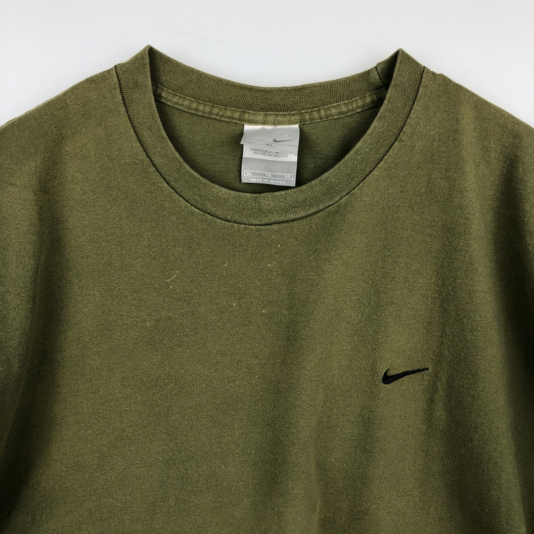 00'S Nike One Point Logo T-shirt Men's XL cotton Khaki type Vintage Second Hand