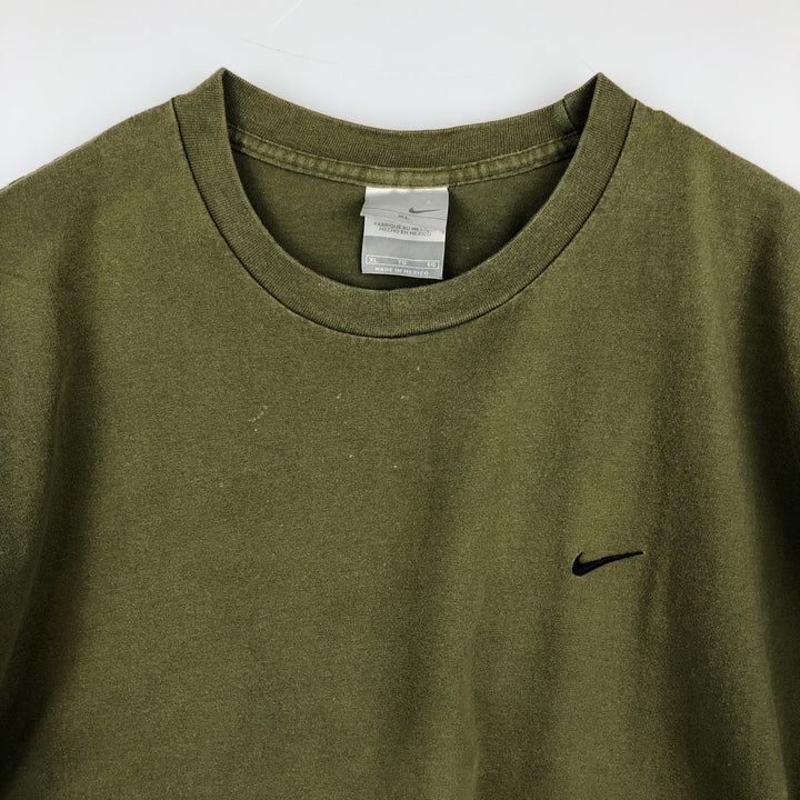 00'S Nike One Point Logo T-shirt Men's XL cotton Khaki type Vintage Second Hand