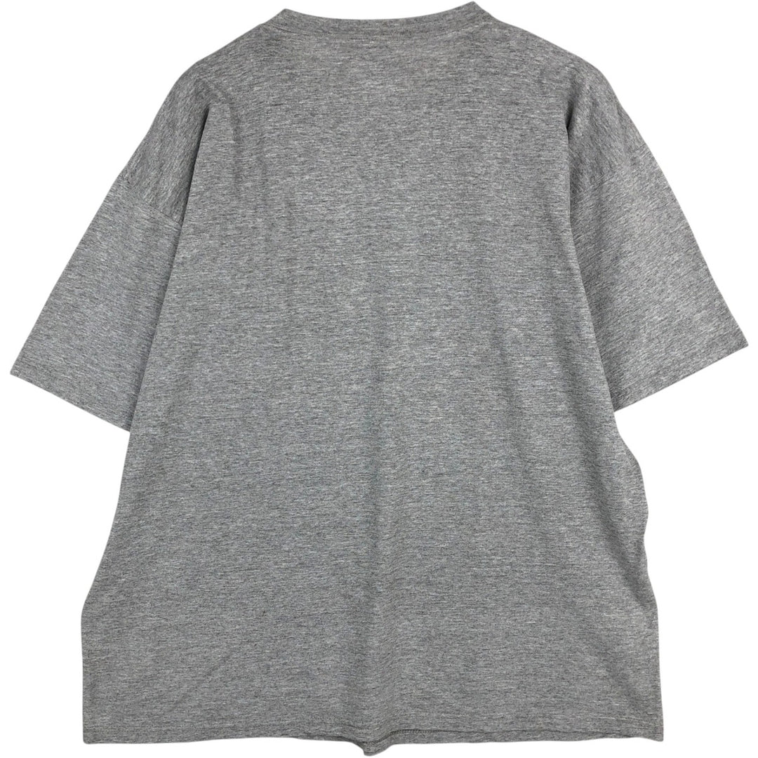 90'S Adidas logo print T-shirt, made in USA, men's XL size, vintage cotton gray type Vintage Second Hand