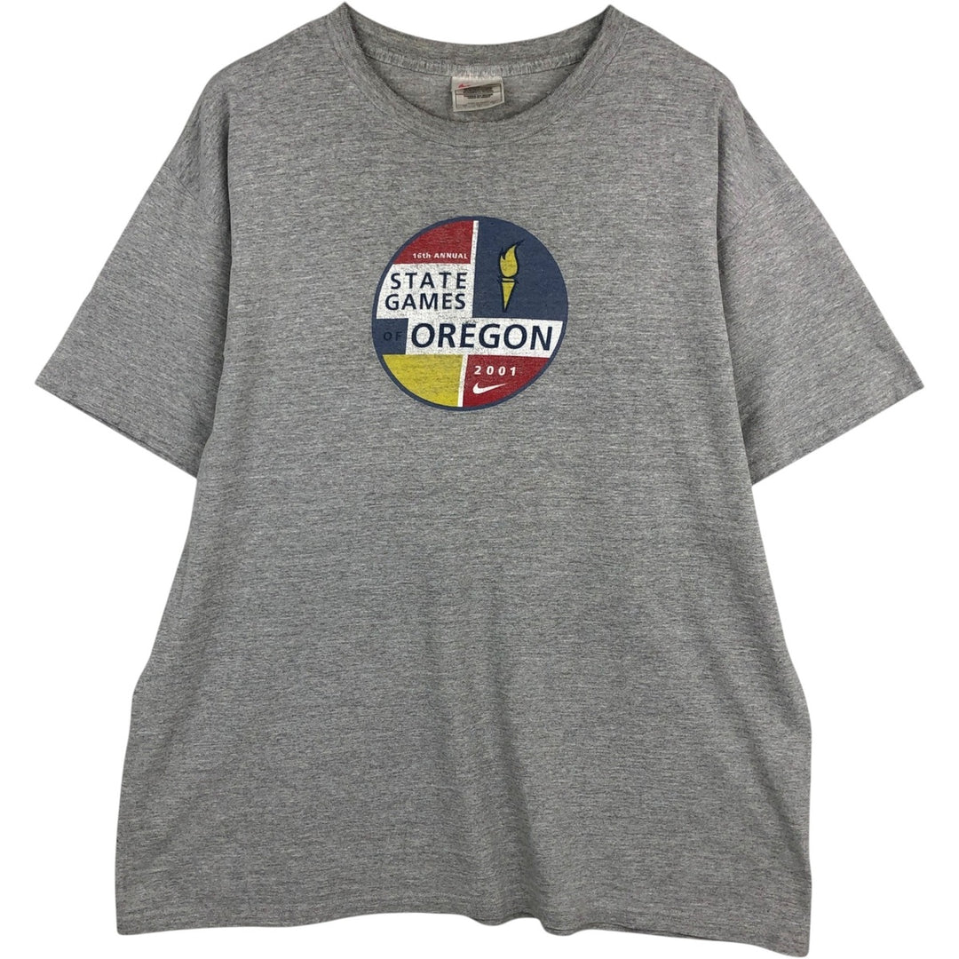 00'S Nike Sports Print T-shirt Men's Size L cotton gray type Vintage Second Hand