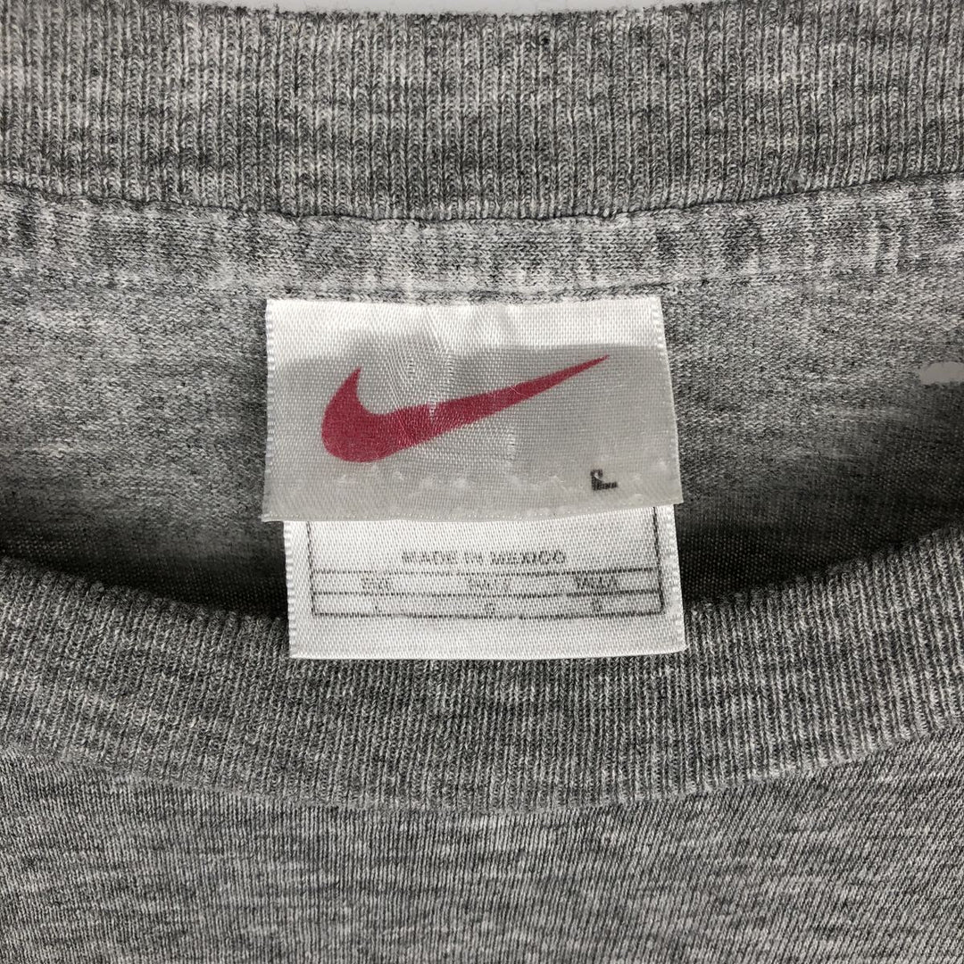 00'S Nike Sports Print T-shirt Men's Size L cotton gray type Vintage Second Hand