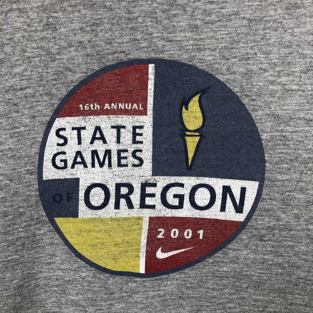 00'S Nike Sports Print T-shirt Men's Size L cotton gray type Vintage Second Hand