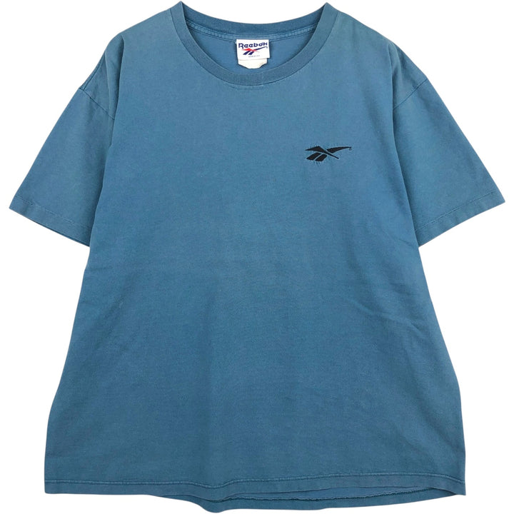 90'S Reebok Logo T-shirt Made in USA Men's XL Vintage unclear blue type Vintage Second Hand