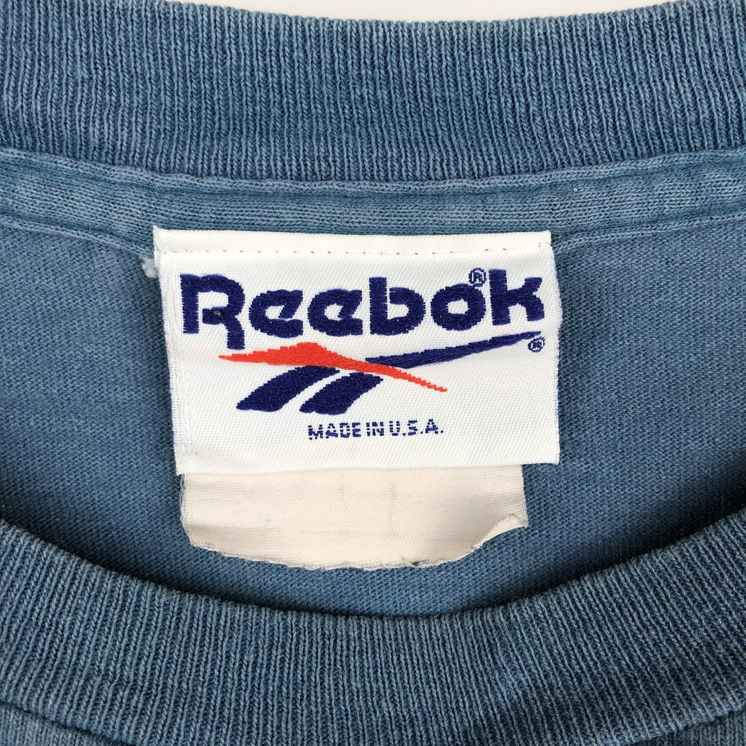 90'S Reebok Logo T-shirt Made in USA Men's XL Vintage unclear blue type Vintage Second Hand