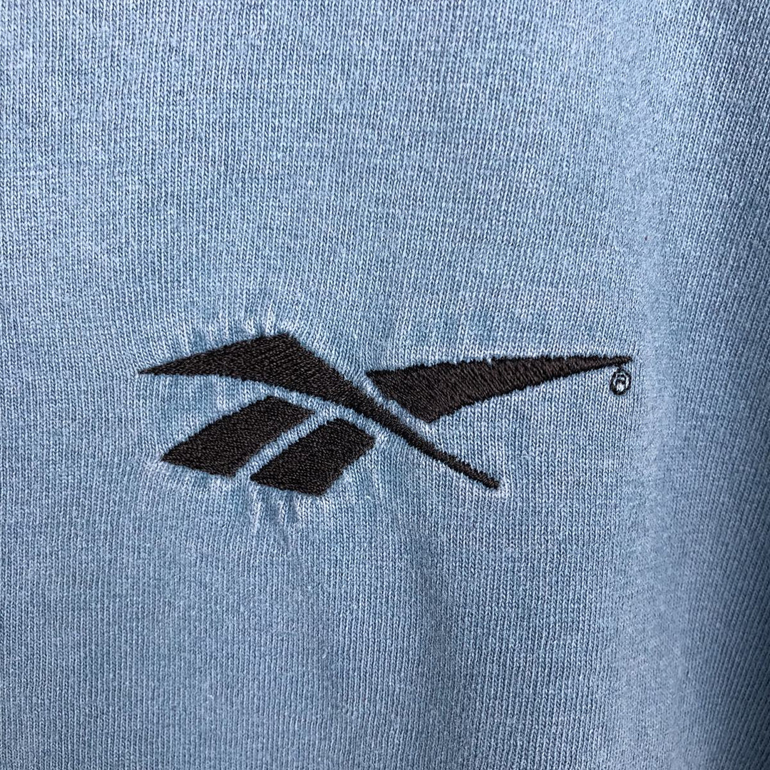 90'S Reebok Logo T-shirt Made in USA Men's XL Vintage unclear blue type Vintage Second Hand