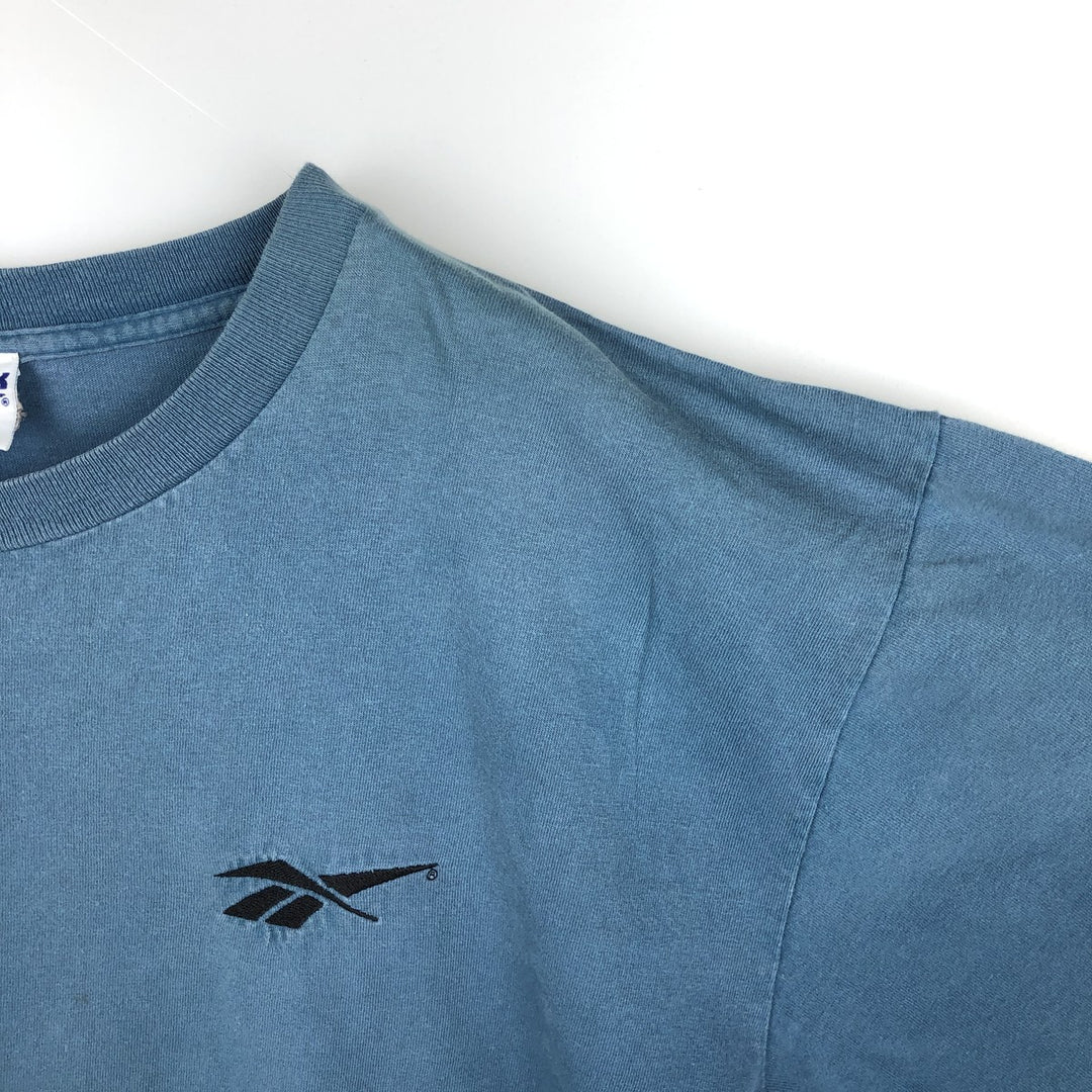 90'S Reebok Logo T-shirt Made in USA Men's XL Vintage unclear blue type Vintage Second Hand