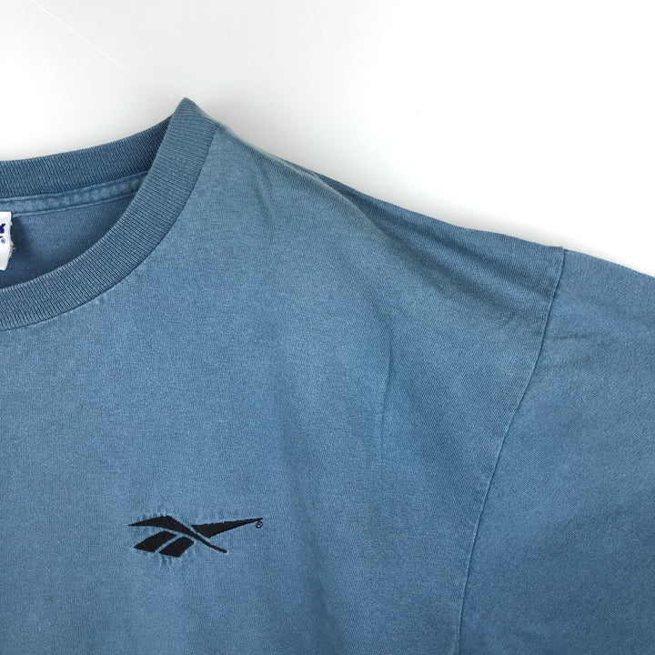 90'S Reebok Logo T-shirt Made in USA Men's XL Vintage unclear blue type Vintage Second Hand