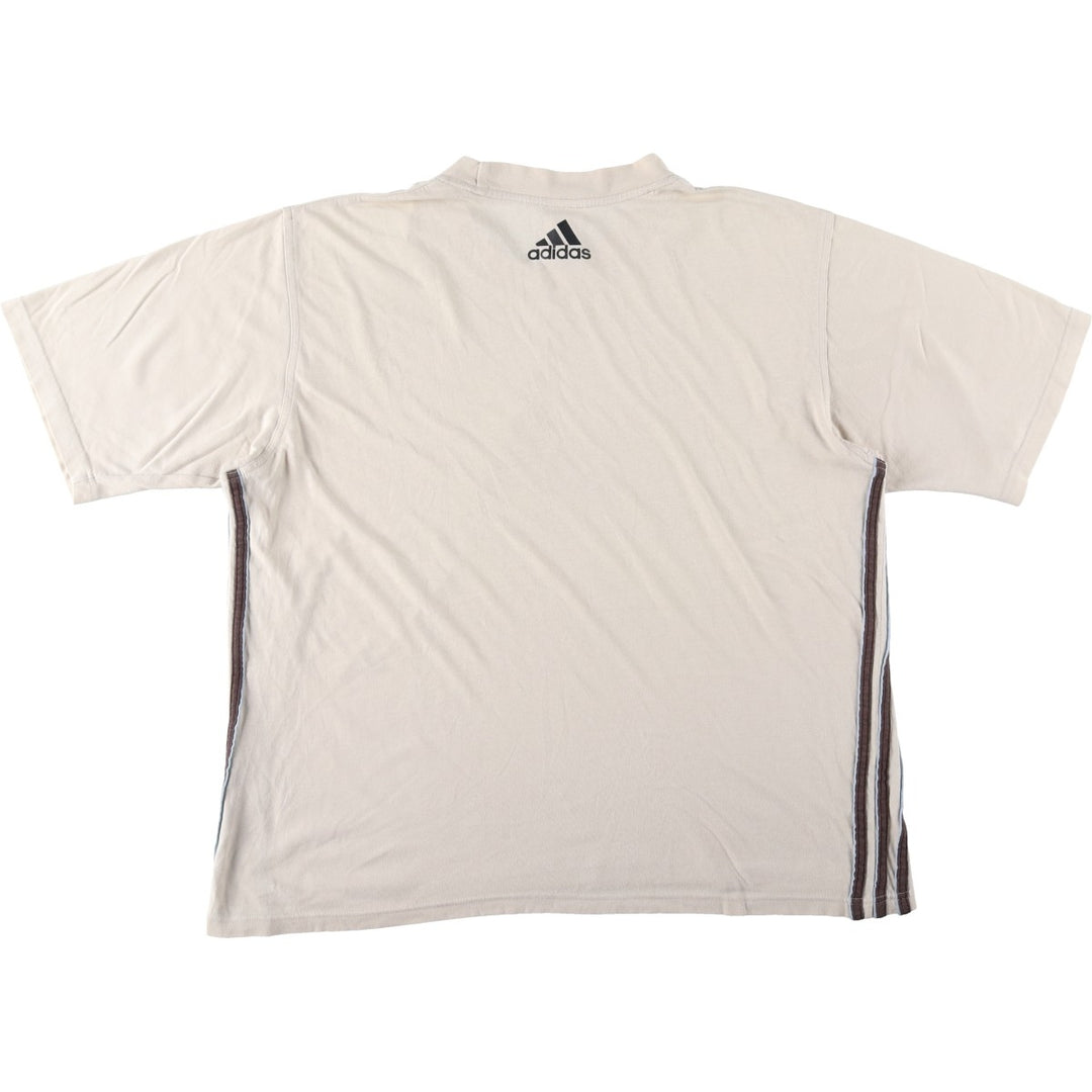 90s~00'S Adidas logo print T-shirt, men's size L, vintage cotton Beige type Vintage Second Hand