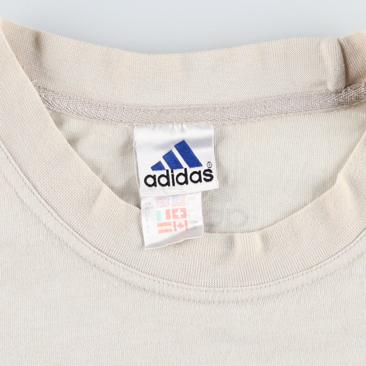 90s~00'S Adidas logo print T-shirt, men's size L, vintage cotton Beige type Vintage Second Hand