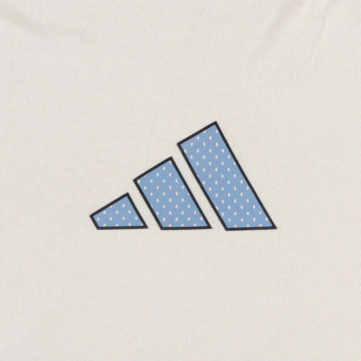 90s~00'S Adidas logo print T-shirt, men's size L, vintage cotton Beige type Vintage Second Hand