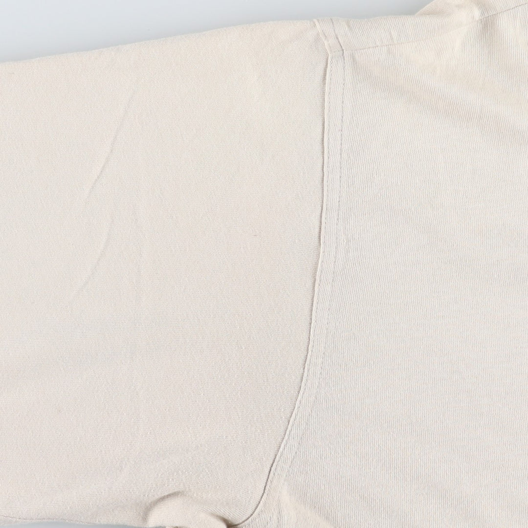 90s~00'S Adidas logo print T-shirt, men's size L, vintage cotton Beige type Vintage Second Hand