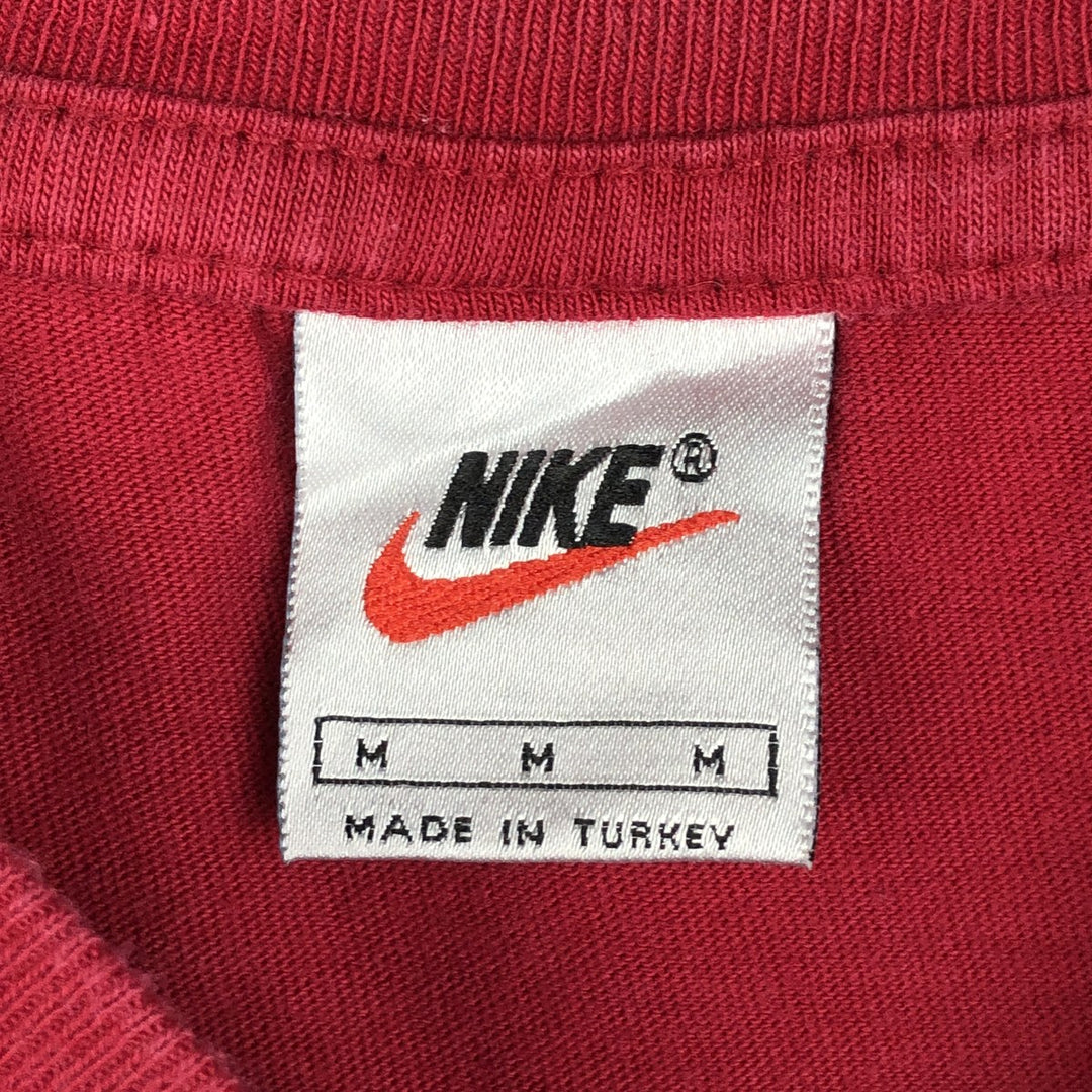 90'S Nike One Point Logo T-shirt, Men's M size, Vintage cotton red type Vintage Second Hand