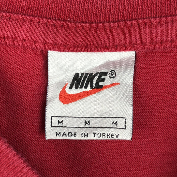 90'S Nike One Point Logo T-shirt, Men's M size, Vintage cotton red type Vintage Second Hand