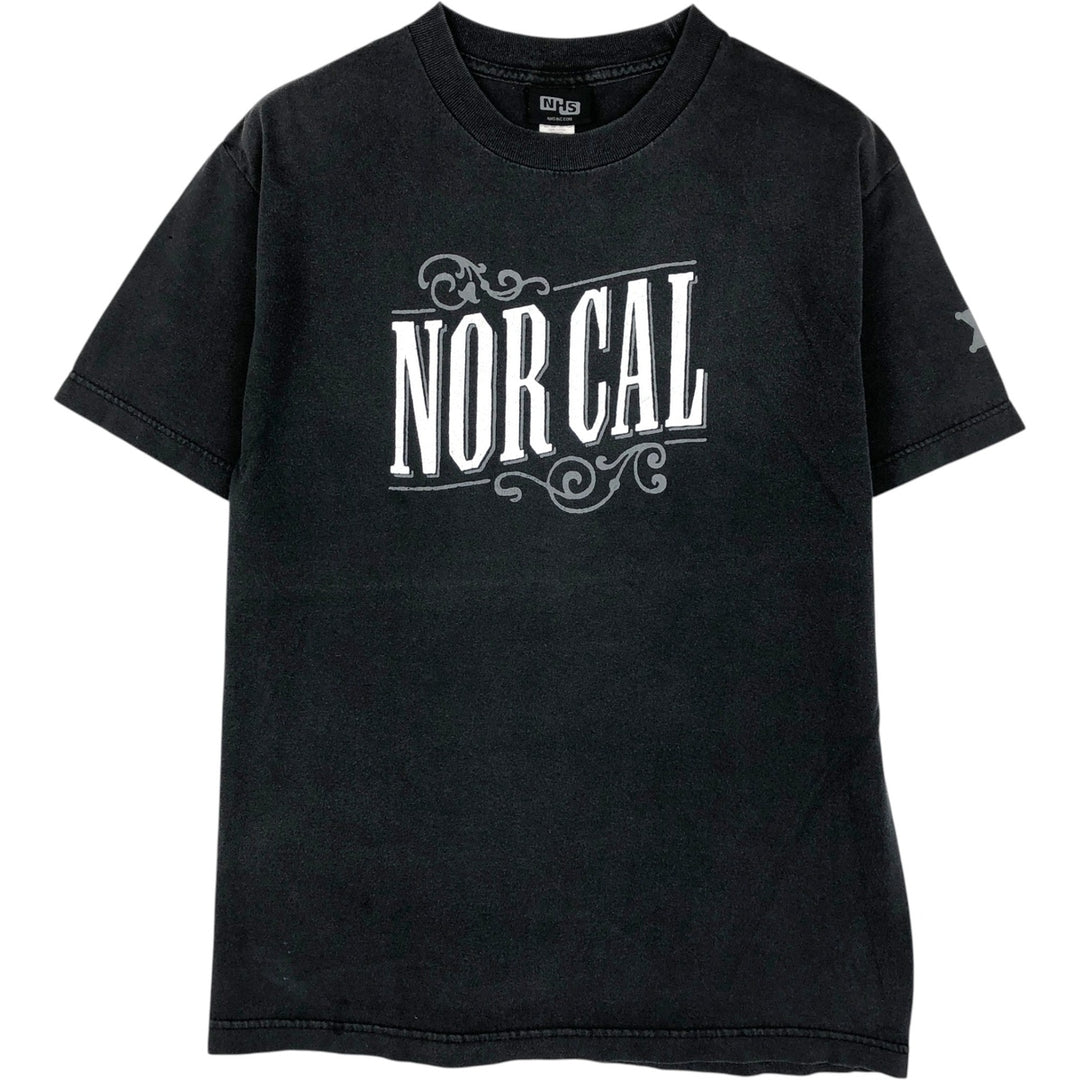 2000'S NHS NOR CAL Surf Skate T-shirt, Men's Size M (approx.) cotton black type Vintage Second Hand
