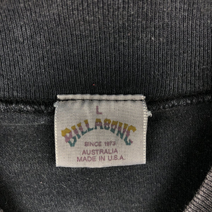 90'S Billabong Mock Neck Surf Skate T-Shirt, Made in USA, Men's Size L (Equivalent), Vintage cotton Charcoal Vintage Second Hand
