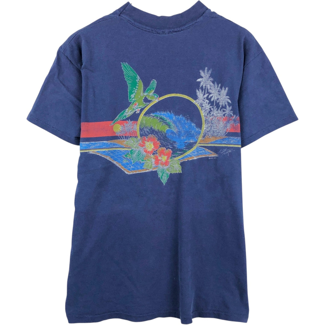90'S Ocean Pacific surf and skateboard t-shirt, men's size M unclear Navy blue Vintage Second Hand