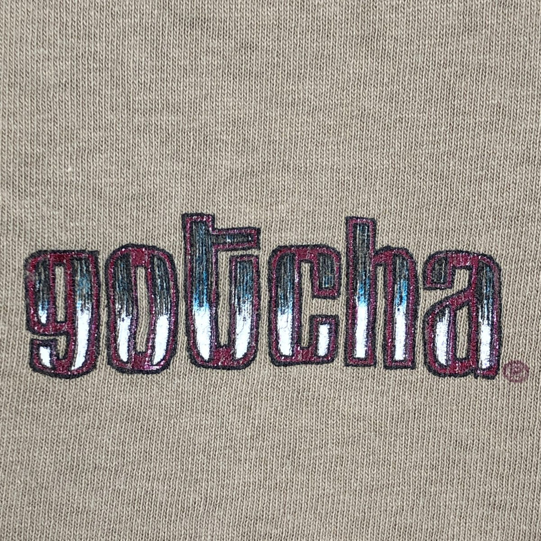 90'S GOTCHA Surf Skate T-Shirt, Made in USA, Men's Size S (Equivalent), Vintage cotton Beige type Vintage Second Hand