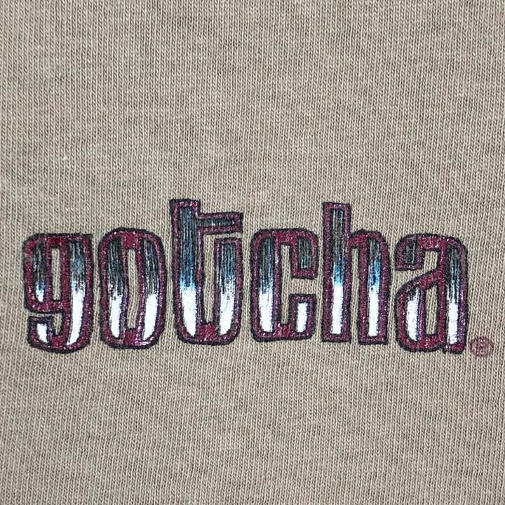 90'S GOTCHA Surf Skate T-Shirt, Made in USA, Men's Size S (Equivalent), Vintage cotton Beige type Vintage Second Hand