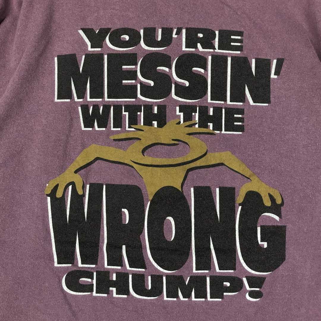 90'S OGIO CHUMP Message Sports Print T-Shirt, Made in USA, Men's XL equivalent, Vintage cotton purple type Vintage Second Hand