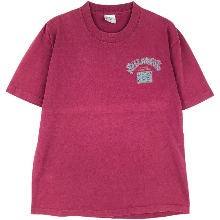 90'S BILLABONG Surf Skate T-Shirt, Made in USA, Men's XL equivalent, Vintage cotton Purple type red-purple Vintage Second Hand