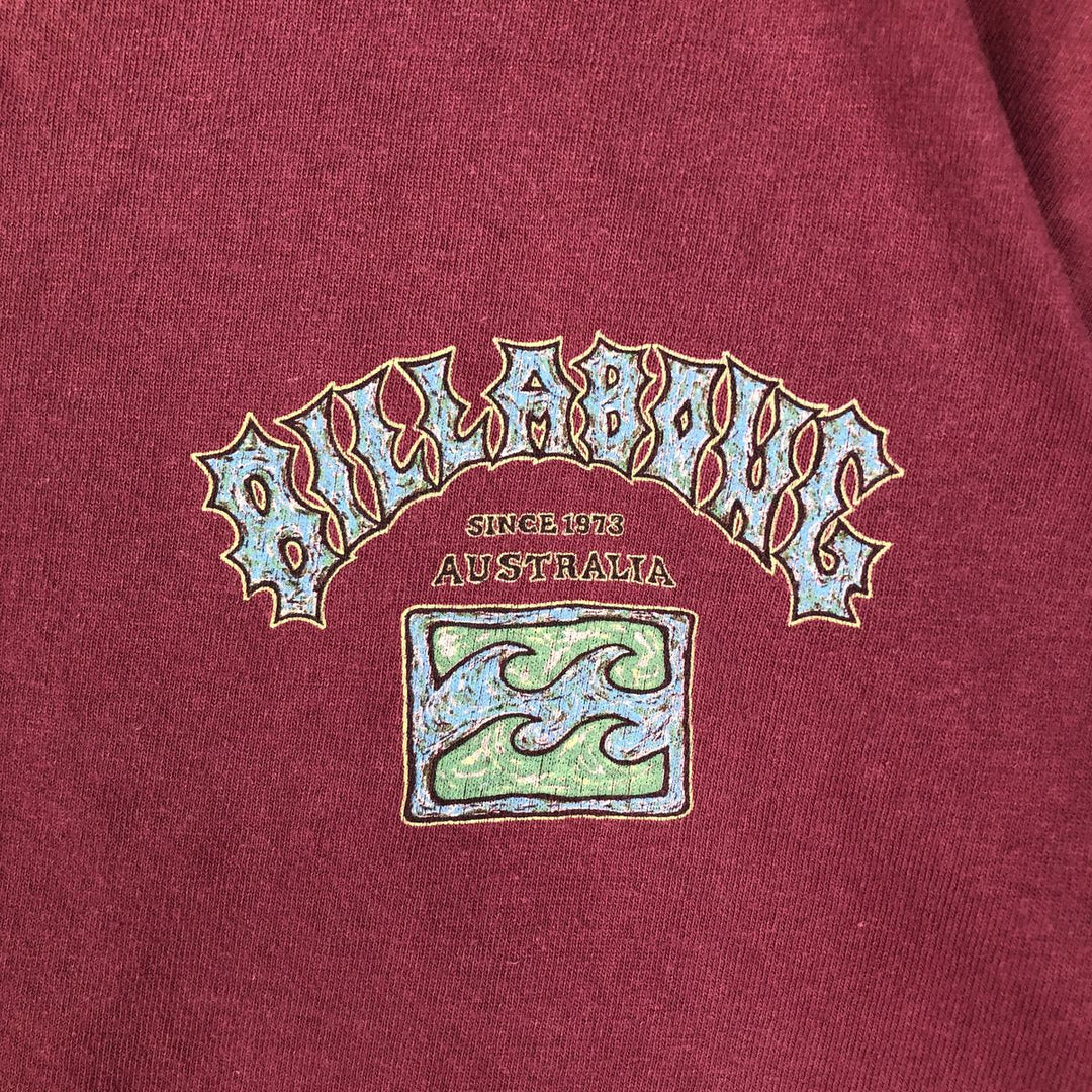 90'S BILLABONG Surf Skate T-Shirt, Made in USA, Men's XL equivalent, Vintage cotton Purple type red-purple Vintage Second Hand