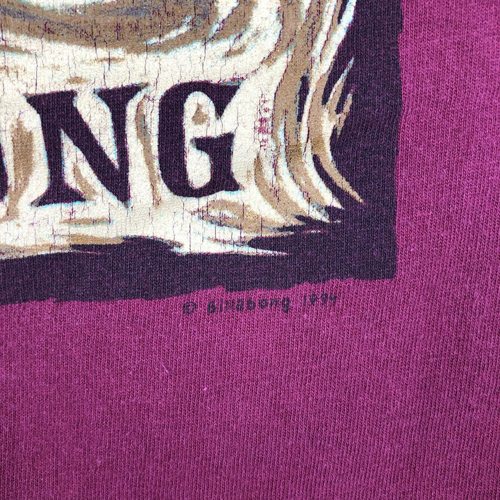 90'S BILLABONG Surf Skate T-Shirt, Made in USA, Men's XL equivalent, Vintage cotton Purple type red-purple Vintage Second Hand