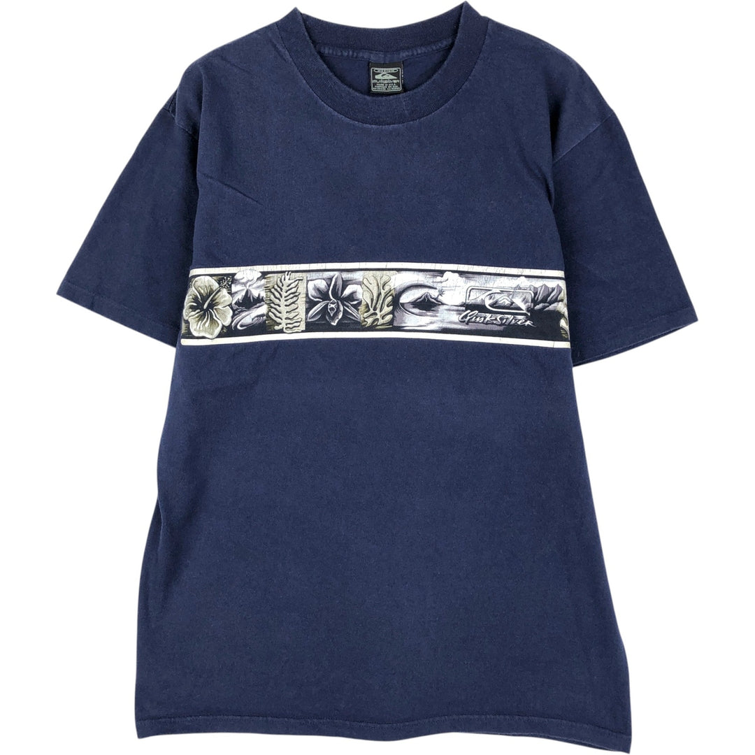 90'S Quiksilver surf/skate t-shirt, made in USA, men's size M equivalent, vintage. cotton navy blue type Vintage Second Hand