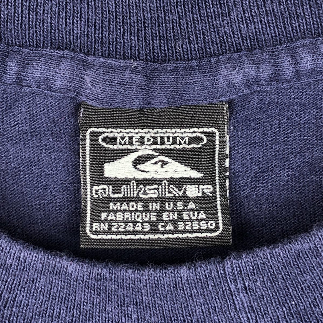 90'S Quiksilver surf/skate t-shirt, made in USA, men's size M equivalent, vintage. cotton navy blue type Vintage Second Hand