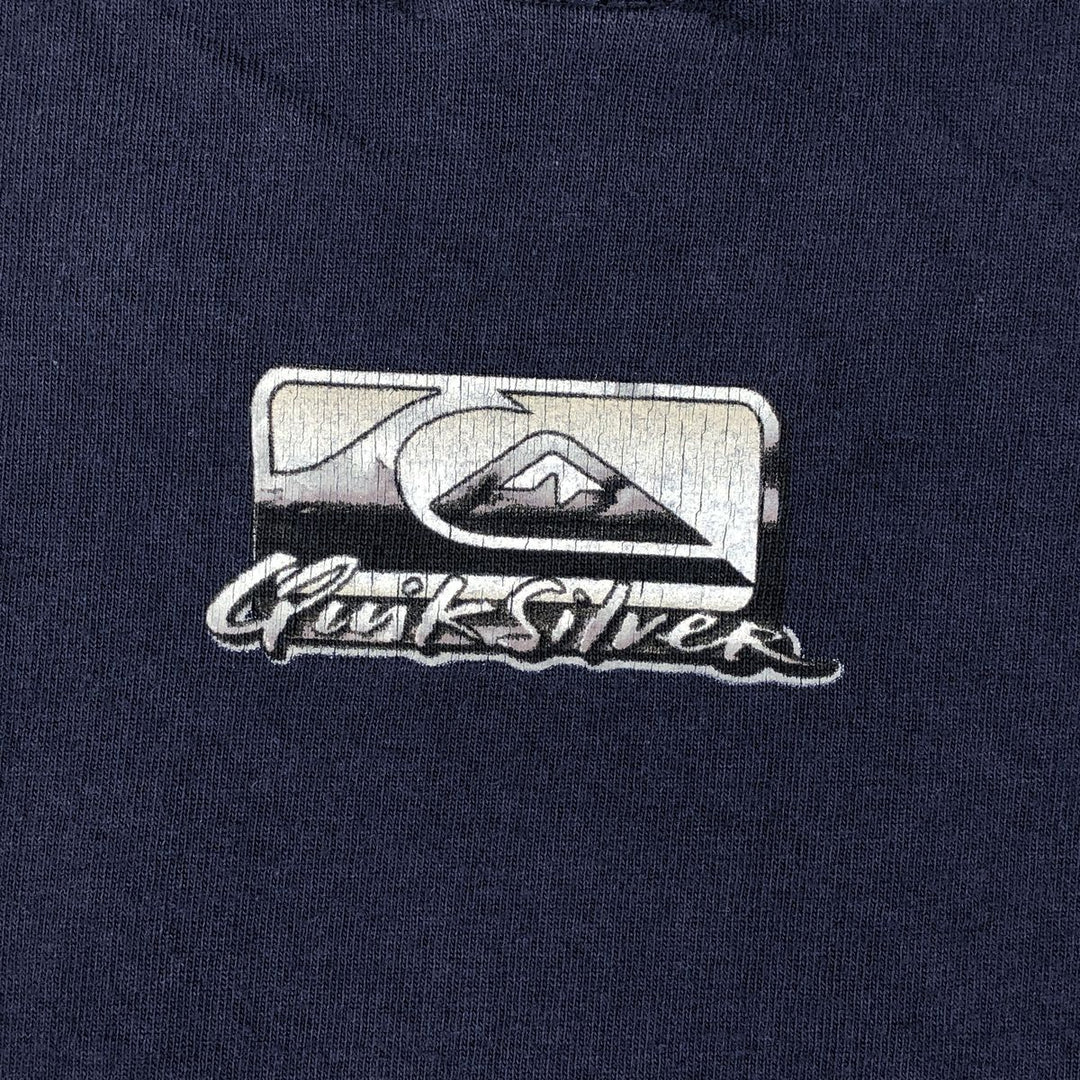 90'S Quiksilver surf/skate t-shirt, made in USA, men's size M equivalent, vintage. cotton navy blue type Vintage Second Hand
