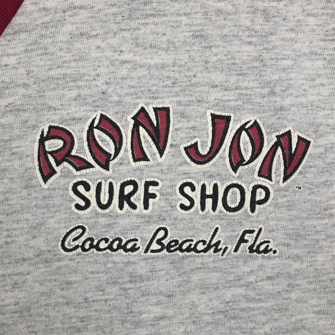90'S SIGNAL SPORTS RON JON Two-Tone V-Neck Surf Skate T-Shirt, Made in USA, Men's XL Equivalent, Vintage cotton gray type Vintage Second Hand