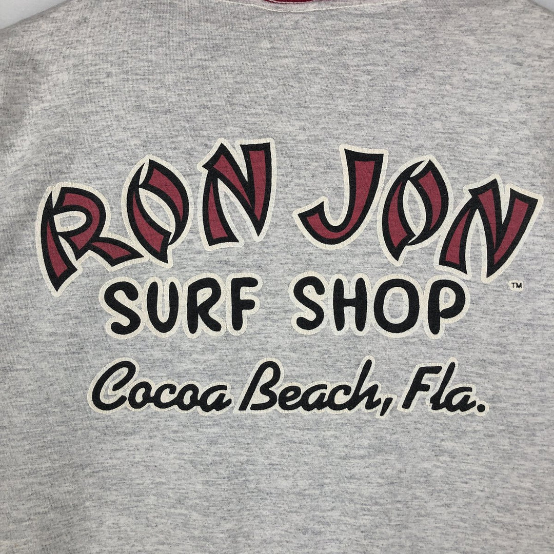 90'S SIGNAL SPORTS RON JON Two-Tone V-Neck Surf Skate T-Shirt, Made in USA, Men's XL Equivalent, Vintage cotton gray type Vintage Second Hand