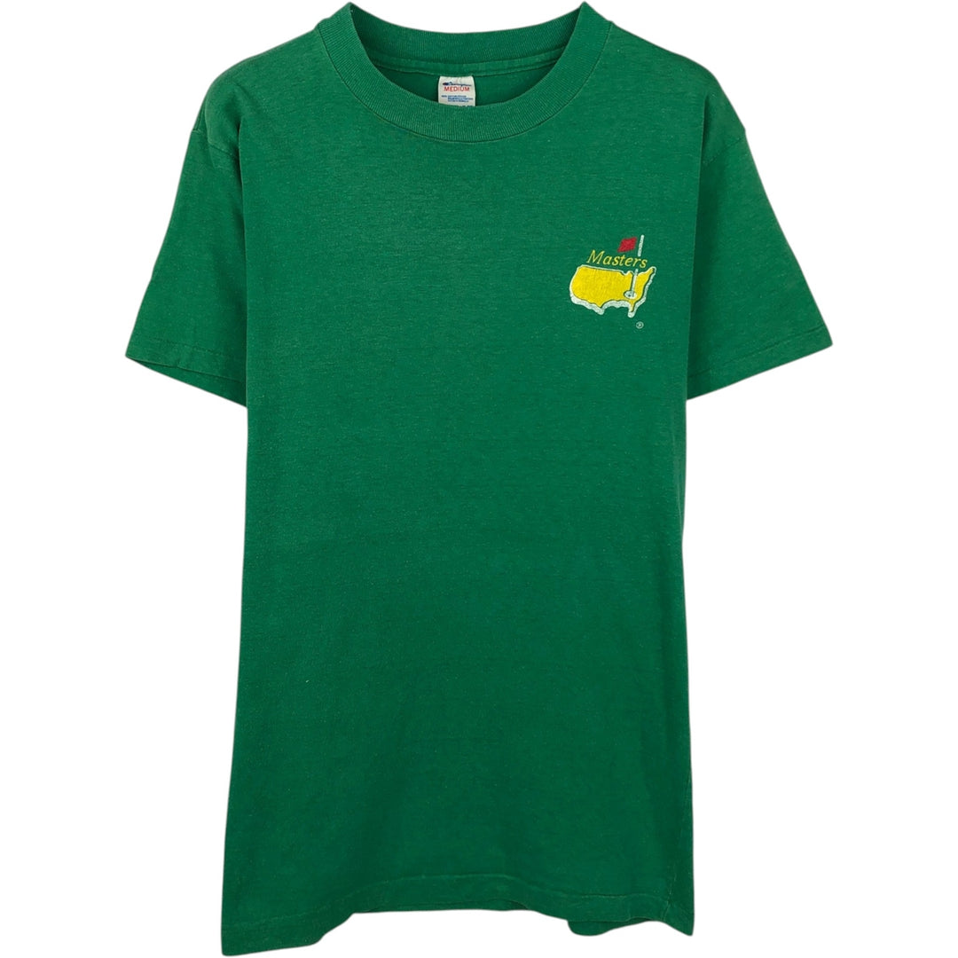 80'S Champion Tricot Tag Sports Print T-Shirt Made in USA Men's M Size Vintage cotton green type Vintage Second Hand