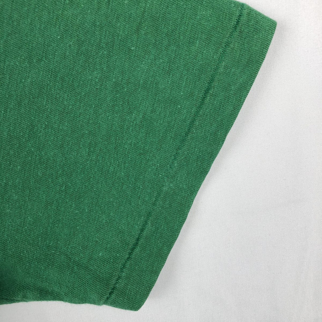 80'S Champion Tricot Tag Sports Print T-Shirt Made in USA Men's M Size Vintage cotton green type Vintage Second Hand