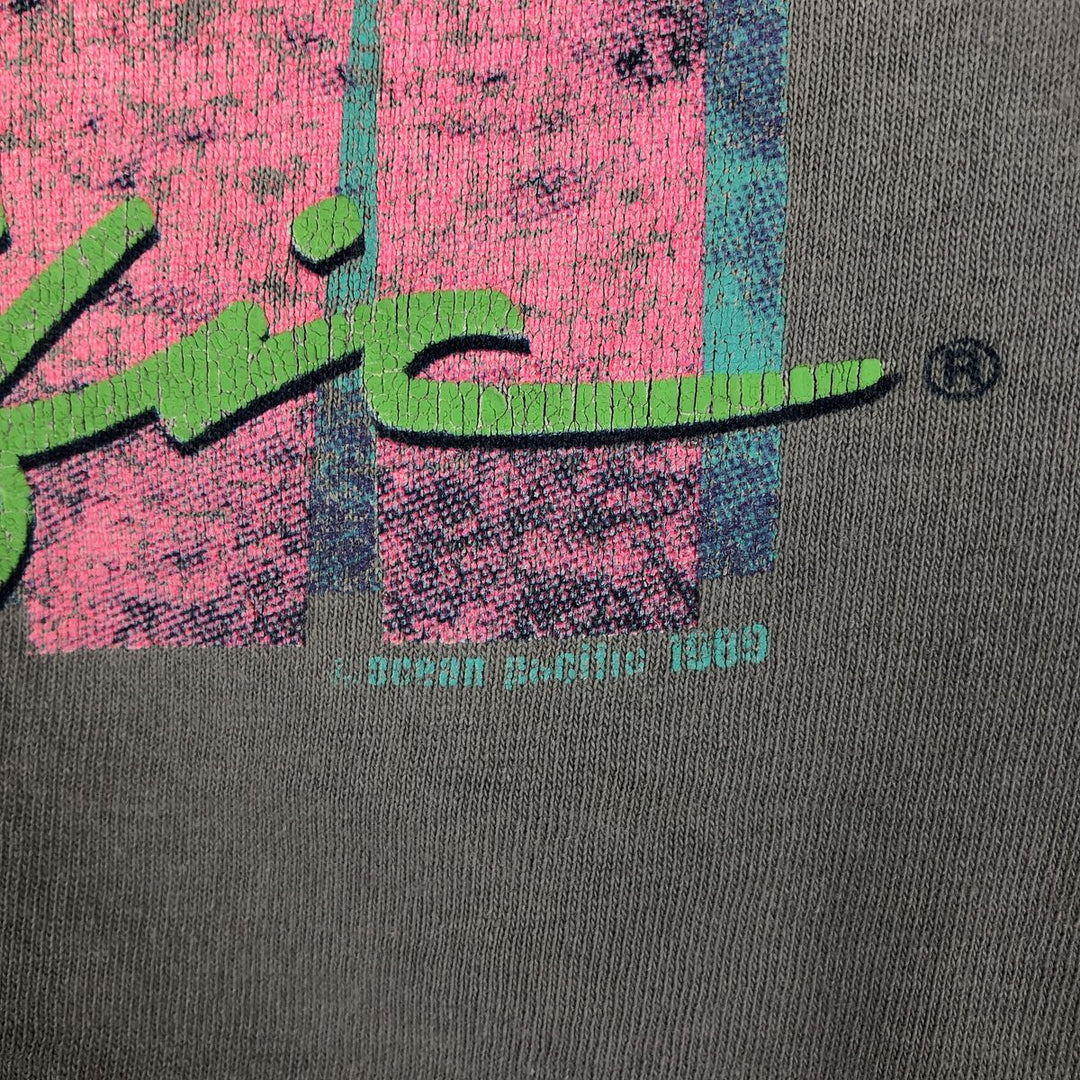 90'S Ocean Pacific surf/skate t-shirt, men's size L (approx.) cotton gray type Vintage Second Hand