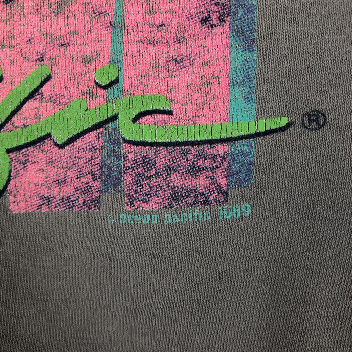 90'S Ocean Pacific surf/skate t-shirt, men's size L (approx.) cotton gray type Vintage Second Hand