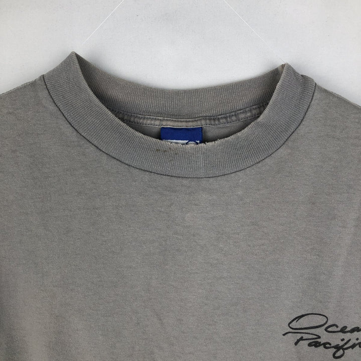 90'S Ocean Pacific surf/skate t-shirt, men's size L (approx.) cotton gray type Vintage Second Hand