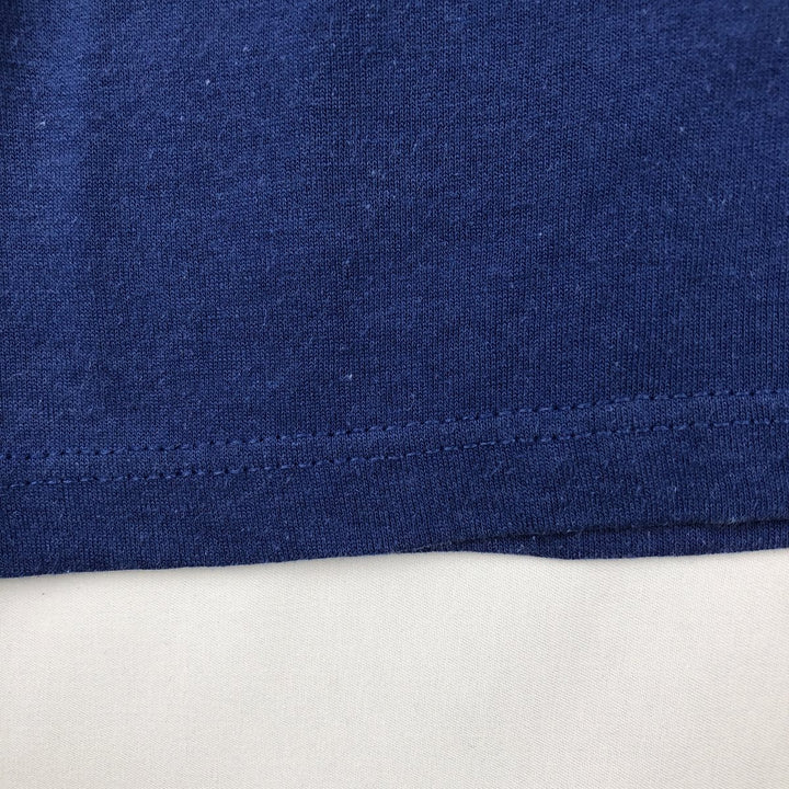 90'S Champion Tricot Tag Sport Print T-Shirt, Made in USA, Men's Size M (Equivalent), Vintage polyester Navy blue Vintage Second Hand