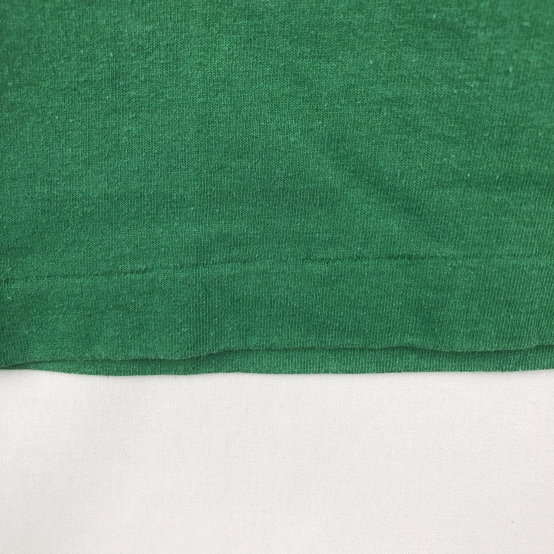 70'S Champion Bar Tag Sports T-Shirt, Made in USA, Men's Size M (Equivalent), Vintage polyester green type Vintage Second Hand