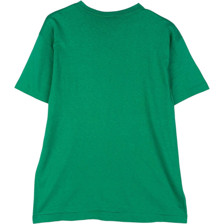 70'S Champion Bar Tag Sport Print T-Shirt Made in USA Men's L Size Vintage cotton green type Vintage Second Hand